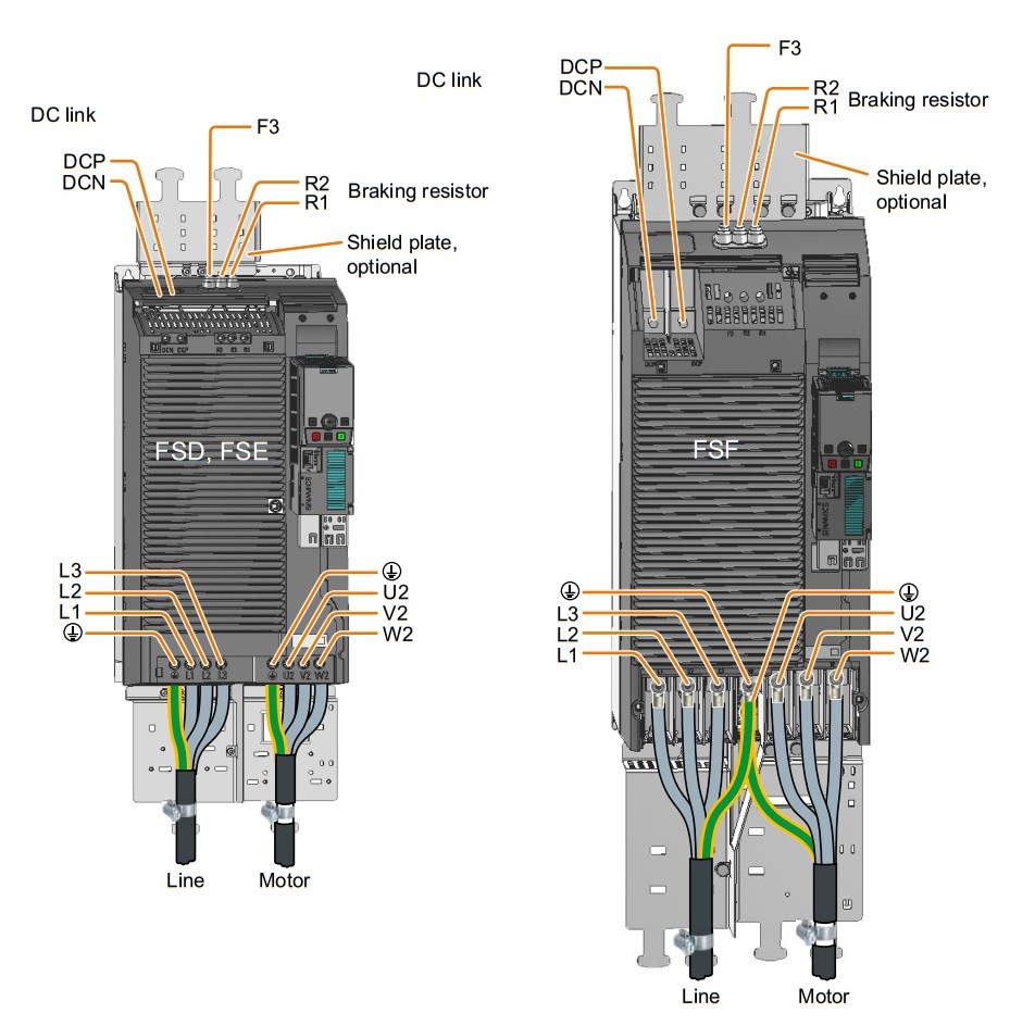 Giao diện Biến tần Siemens Sinamics G120 (PM240-2) 6SL3210-1PE26-0UL0 22kW (30HP)